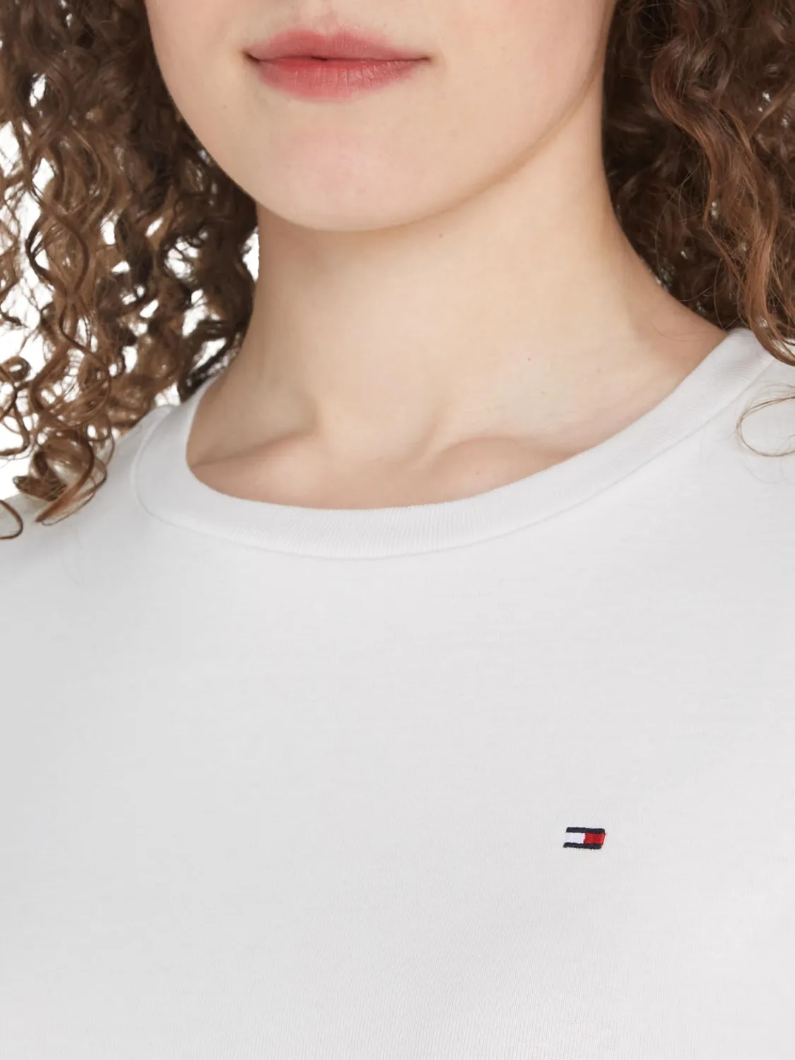Tommy Hilfiger Cody Crop Slim t-shirt donna bianca Ecru