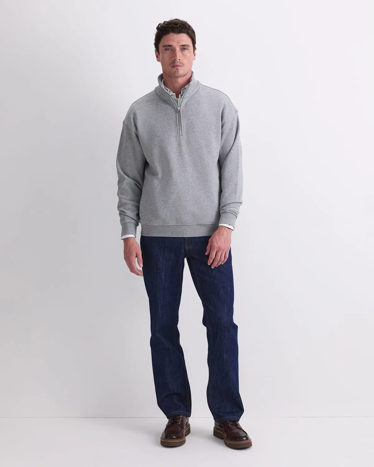 Sportscraft Quarter Zip Sweatshirt felpa uomo cotone