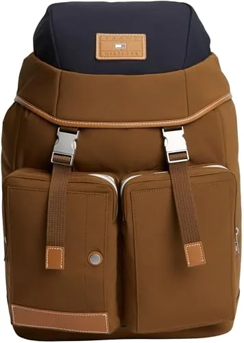 Tommy Hilfiger Flag zaino uomo marrone Dark Peanut poliestere