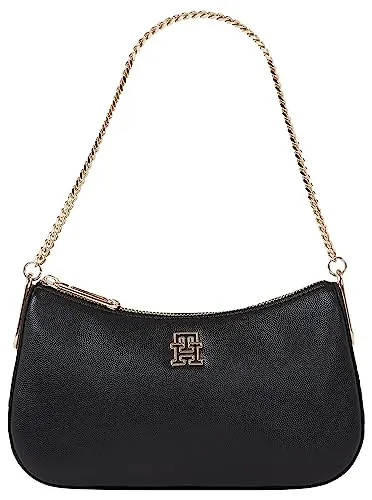 Tommy Hilfiger Timeless borsa a tracolla nera con catena