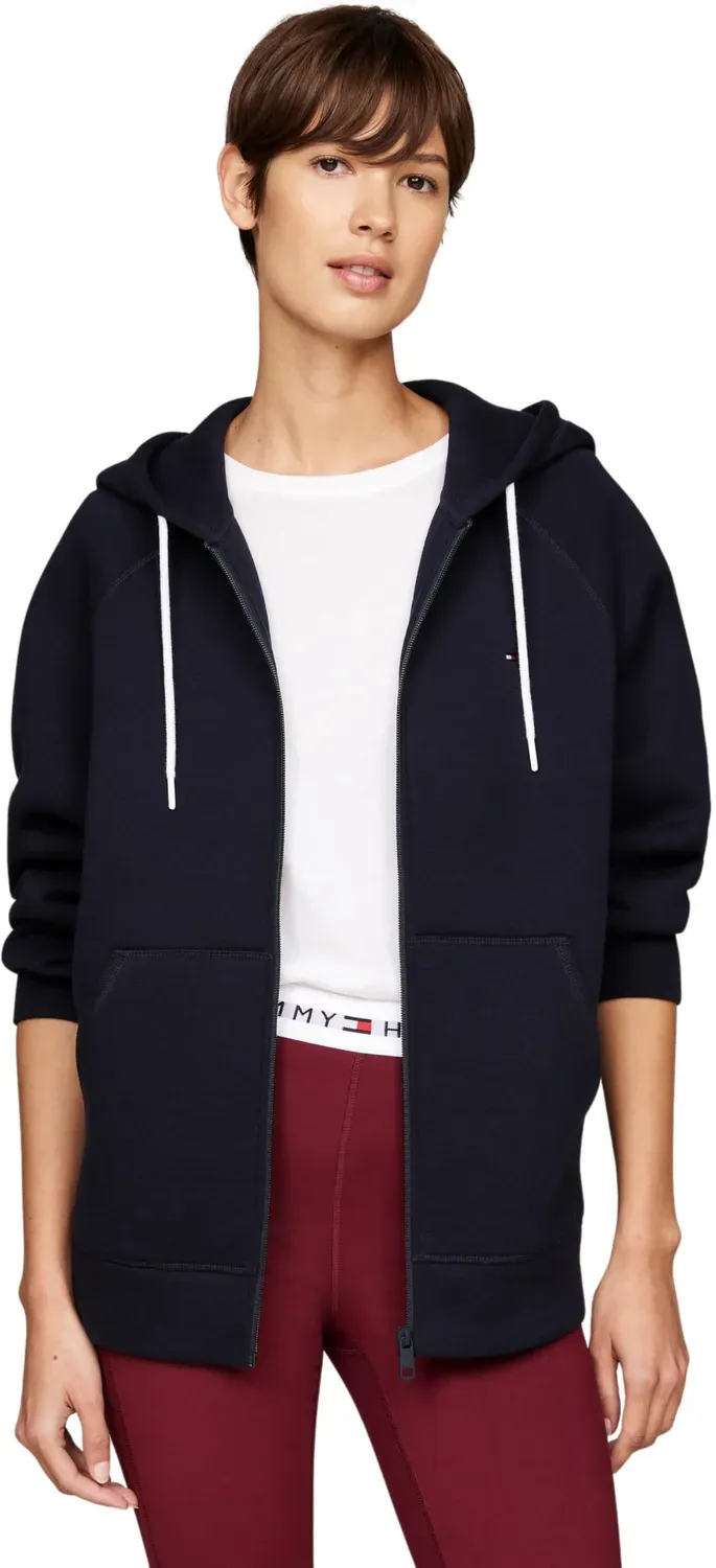 Tommy Hilfiger Felpa Donna Oversize Zip Bianco Ancient White