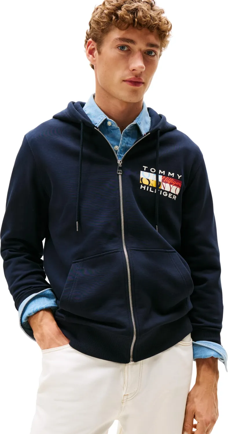 Tommy Hilfiger TH Colour Flag Zip Through MW0MW40043 felpa zip
