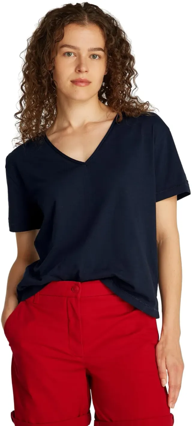 Tommy Hilfiger Maglietta Donna L Blu Navy Maniche Corte