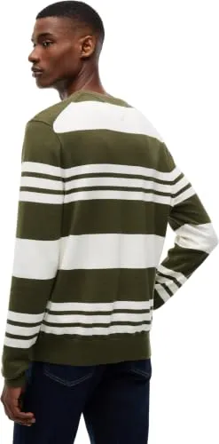 Tommy Hilfiger Essential maglione girocollo verde avorio S cotone