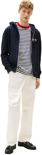 Tommy Hilfiger Stacked Felpa Uomo Zip S Blu Desert Sky