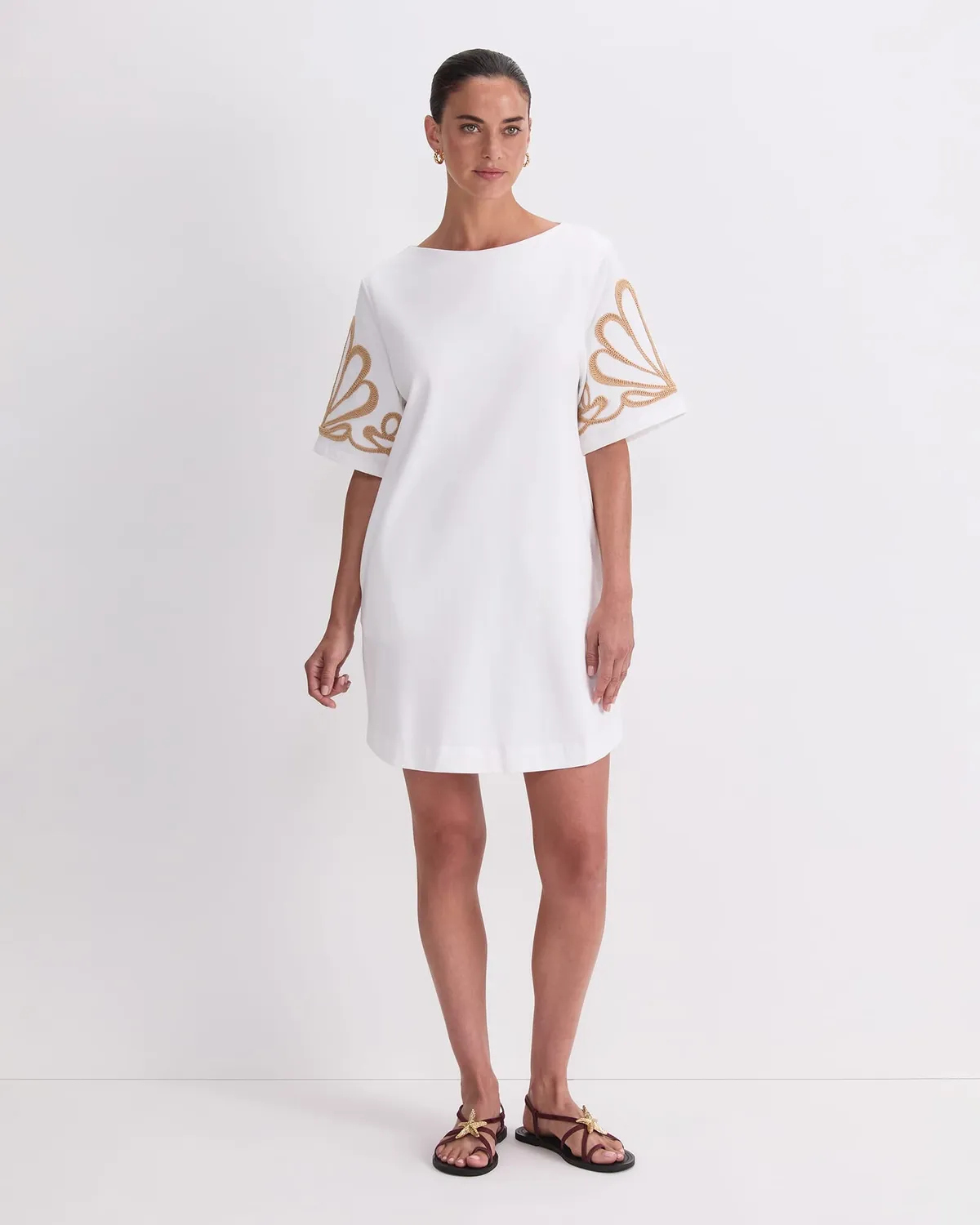 Sportscraft Eliza Embroidery Mini abito cotone