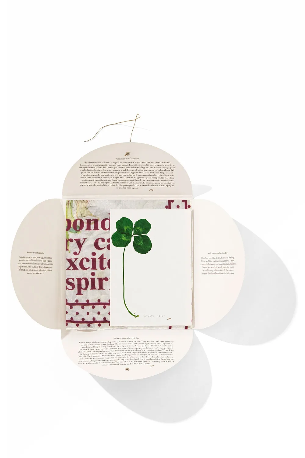 Massimo Alba HANKY1 fazzoletto cotone monk scritta