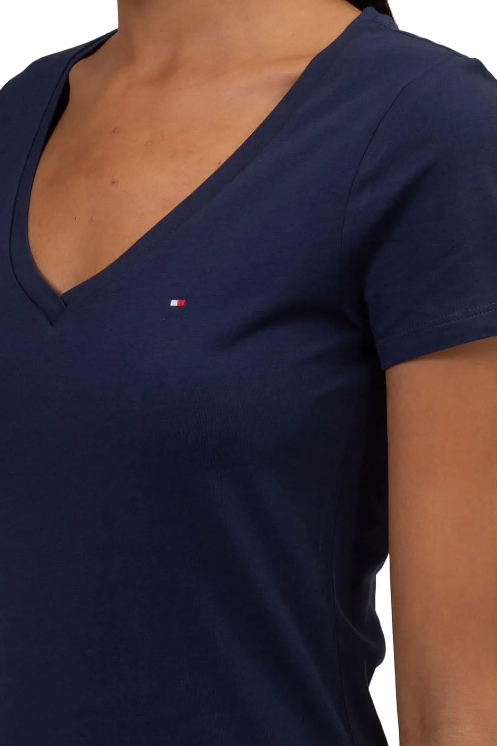 Tommy Hilfiger Lincoln t-shirt donna scollo V blu M