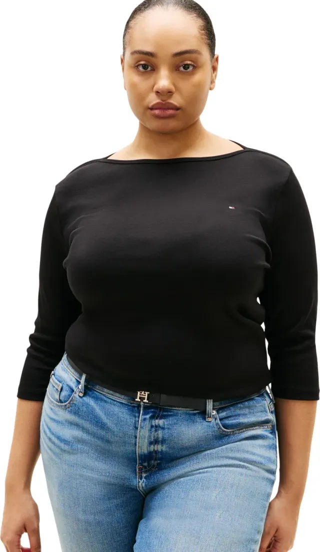 Tommy Hilfiger Cody maglia donna scollo barca nera 48