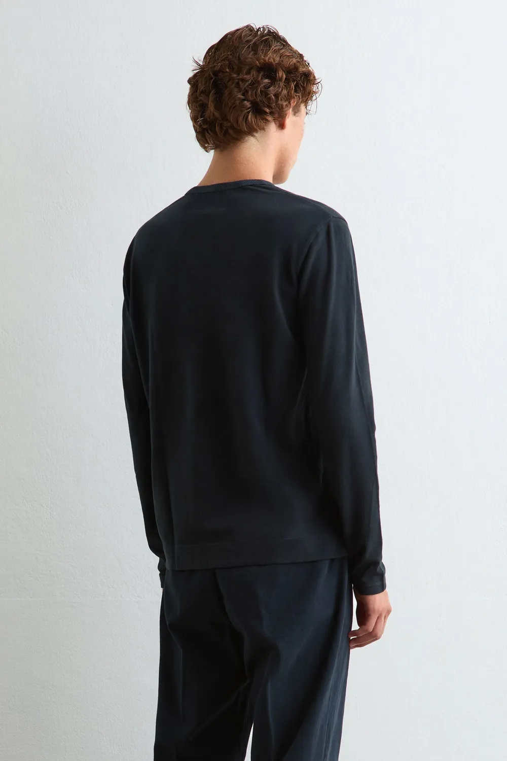 Massimo Alba Manchester maglia henley blu scuro cashmere