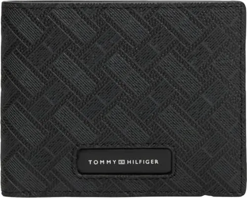 Tommy Hilfiger AM0AM14806 portafoglio uomo nero monogramma