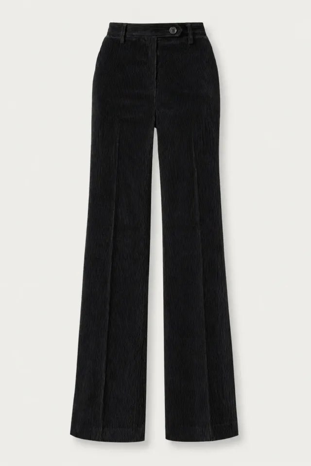 Massimo Alba Lamna pantaloni donna nero lavato velluto
