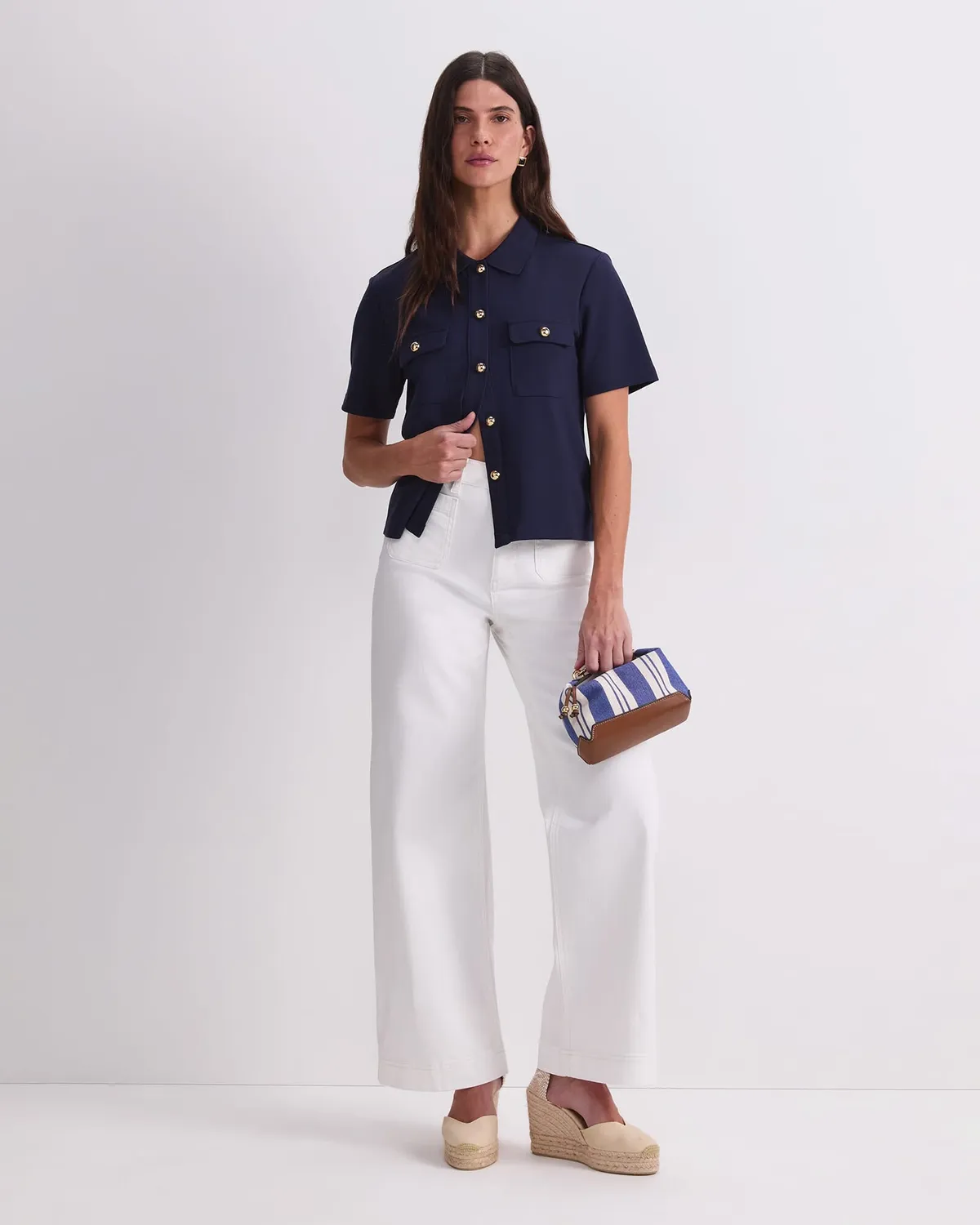 Sportscraft Esme camicia jersey ponte maniche corte