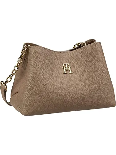 Tommy Hilfiger Emblem Crossover borsa donna tracolla oat milk