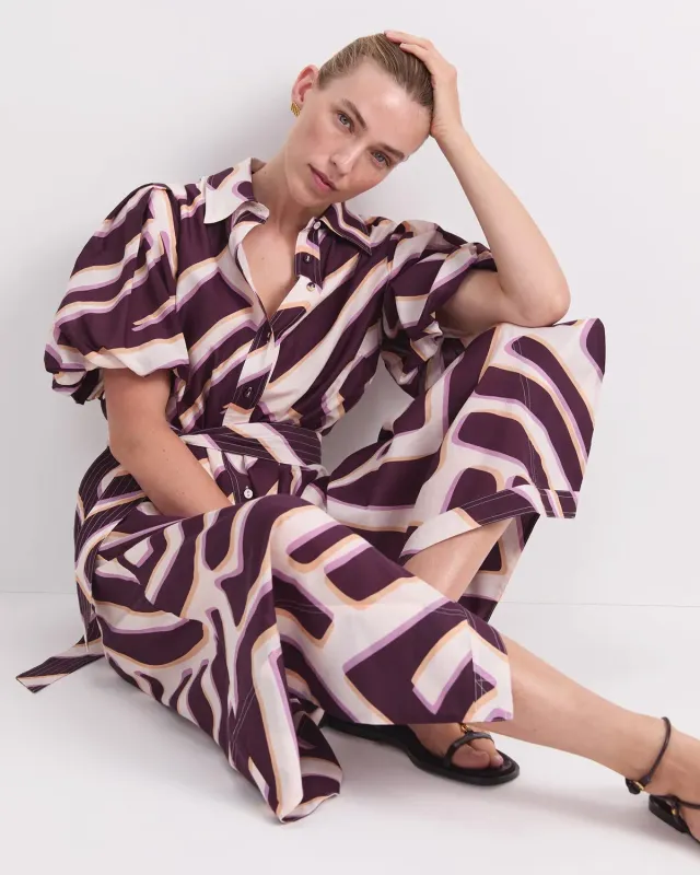 Sportscraft Penny Print Midi Dress abito donna seta