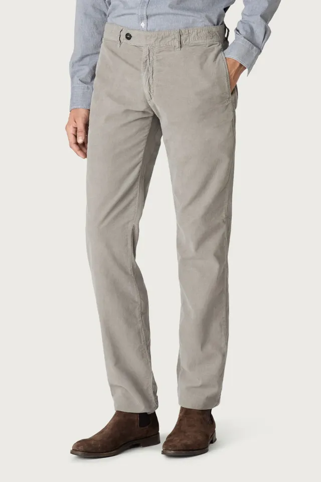 Massimo Alba WINCH2 pantalone alluminio velluto slim