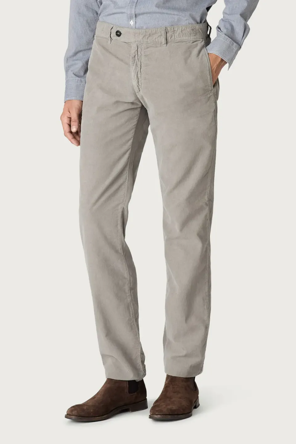 Massimo Alba WINCH2 pantalone alluminio velluto slim