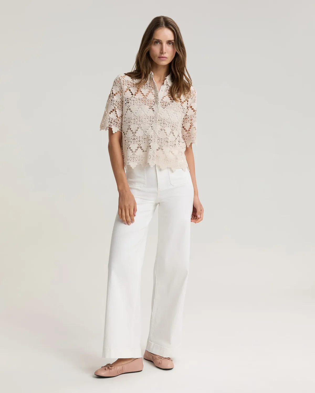 Sportscraft Ariana Lace camicia cropped pizzo 8