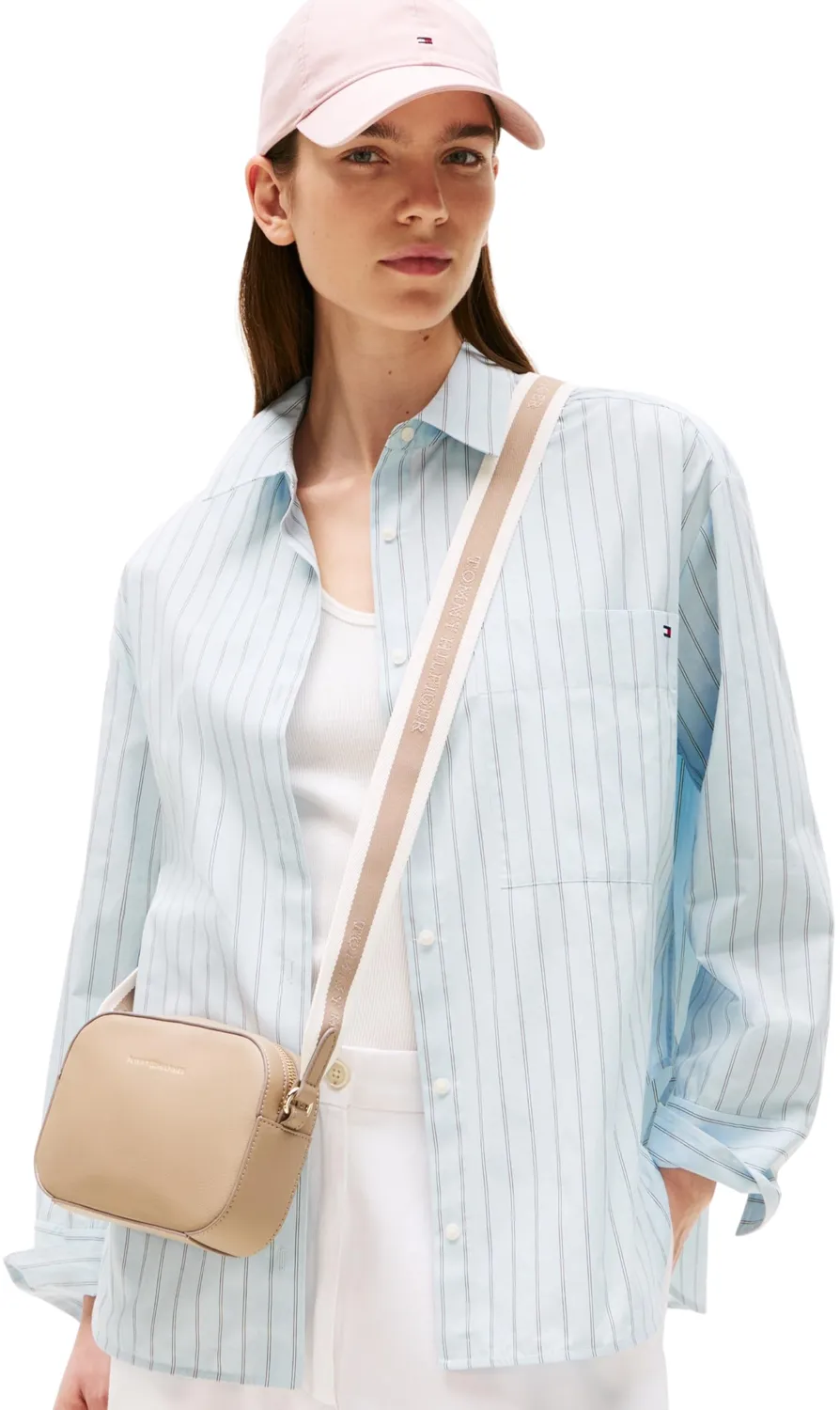 Tommy Hilfiger Logotape camera bag piccola beige taupe