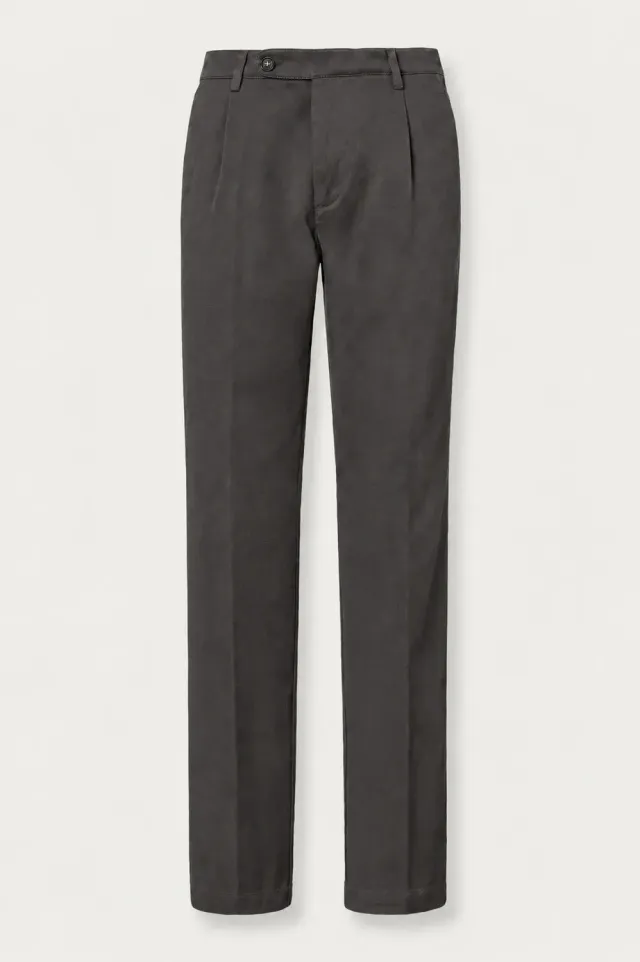 Massimo Alba IONIO2 pantaloni ampi neri gabardine cotone