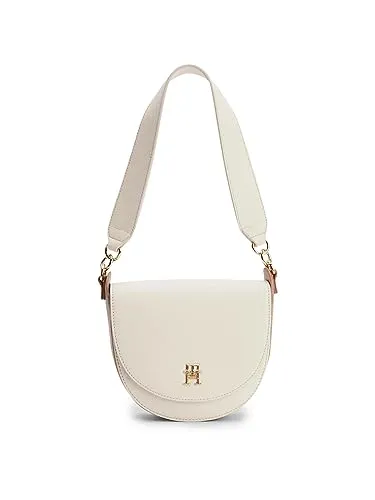 Tommy Hilfiger Life Saddle borsa hobo donna piccola avorio