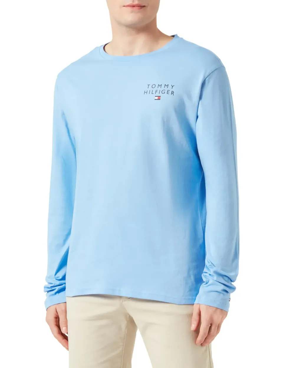 Tommy Hilfiger Cotone Maglietta Maniche Lunghe Uomo 100% Cotone