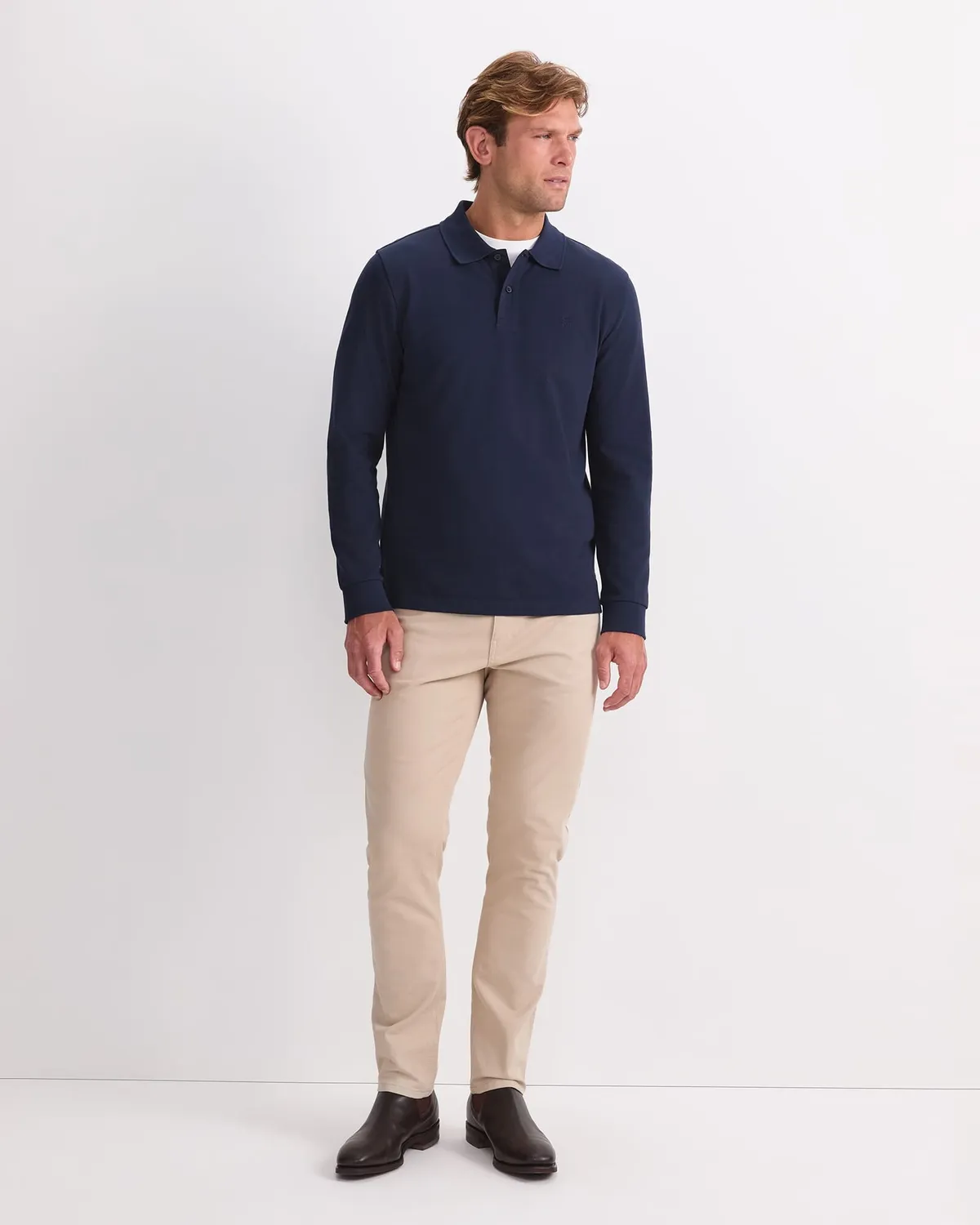 Sportscraft SC Pique polo uomo manica lunga cotone