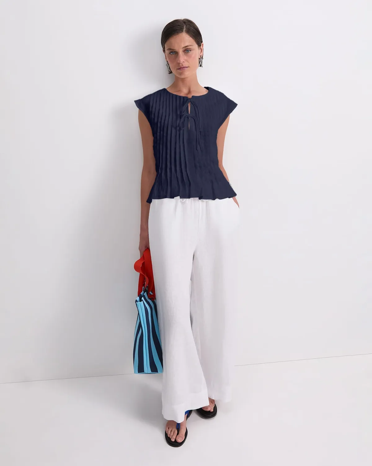 Sportscraft Ariana Pintuck Blouse blusa lino donna