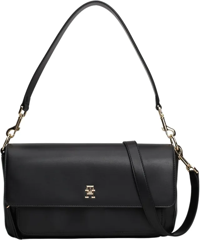 Tommy Hilfiger TH Soft Utility borsa tracolla donna nera large
