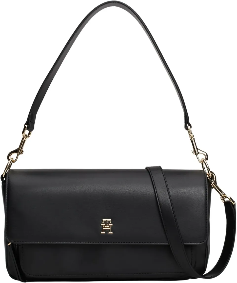 Tommy Hilfiger TH Soft Utility borsa tracolla donna nera large