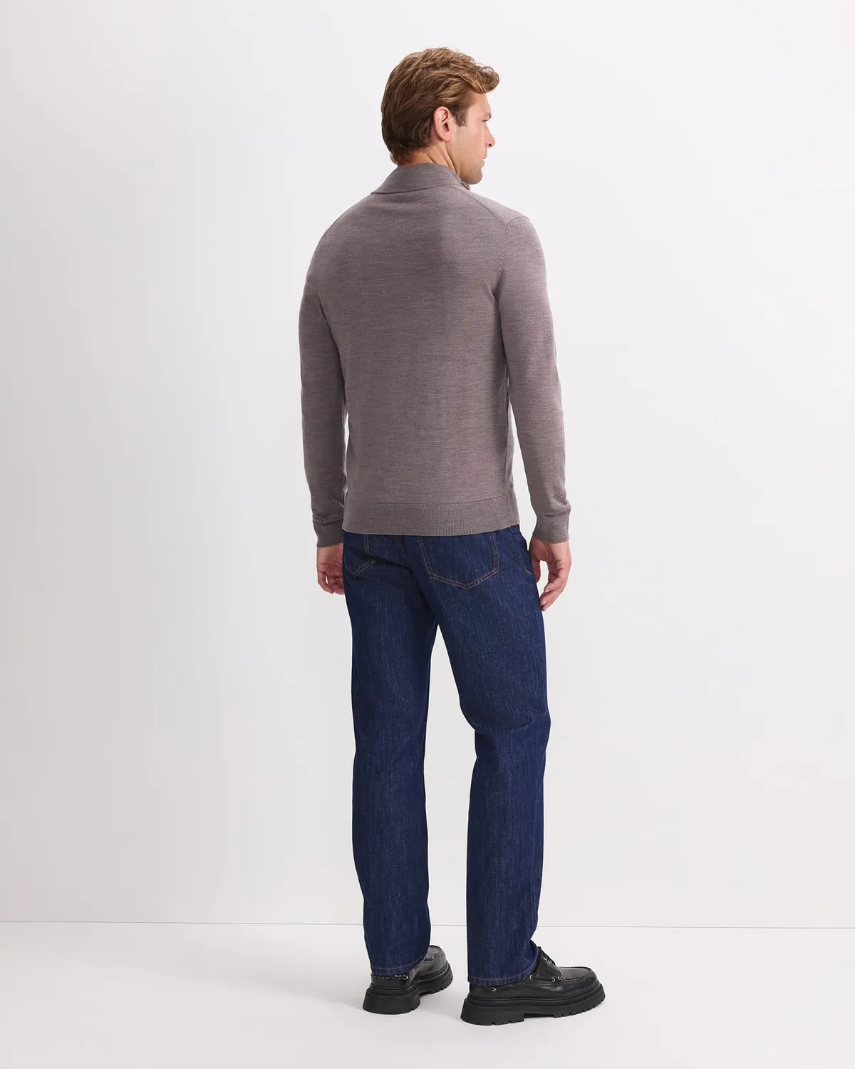 Sportscraft Merino Quarter Zip Knit maglione uomo lana merino