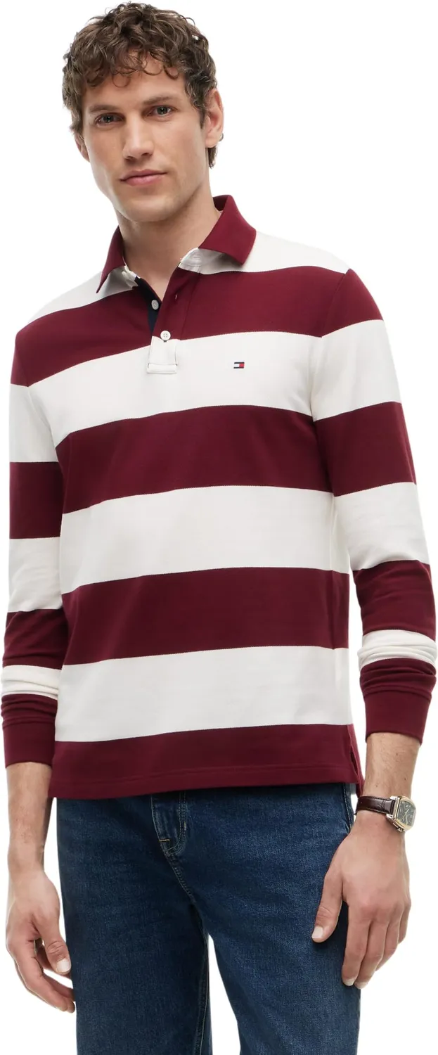 Tommy Hilfiger Rugby MW0MW44666 polo uomo maniche lunghe righe