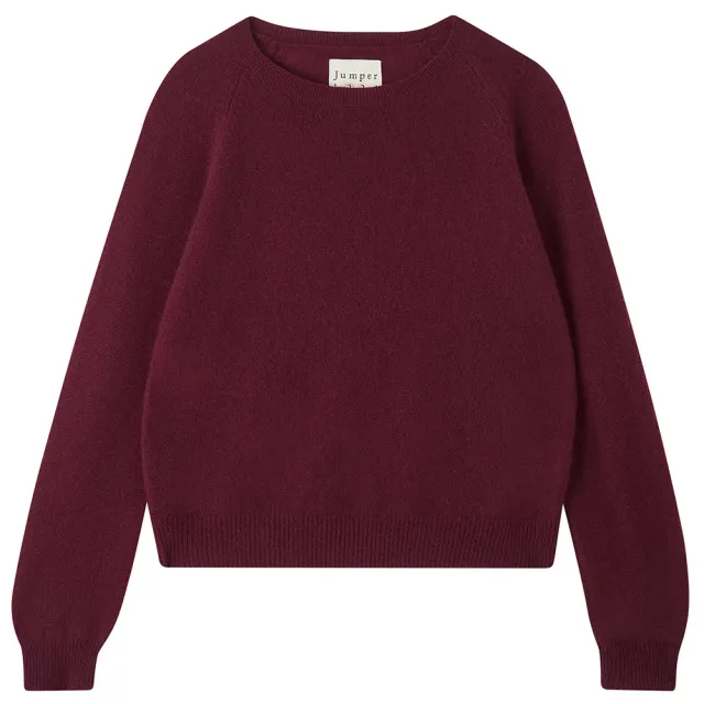 Jumper 1234 Cashmere Crop Crew maglione bordeaux cashmere