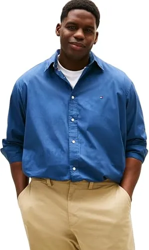Tommy Hilfiger Flex Poplin Solid camicia uomo 3XL Plus