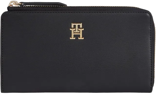 Tommy Hilfiger Slim Grande portafoglio donna nero con zip