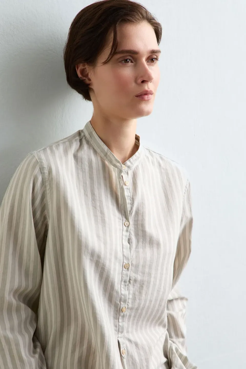 Massimo Alba Leontine camicia donna soft white righe