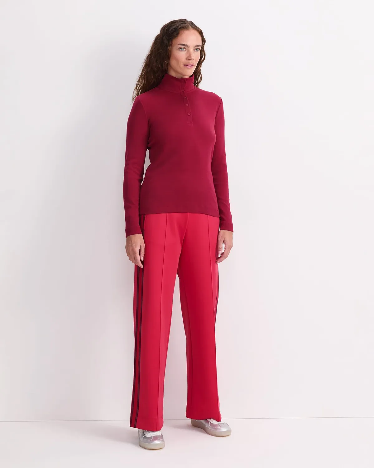 Sportscraft Lucy top collo alto costine snap