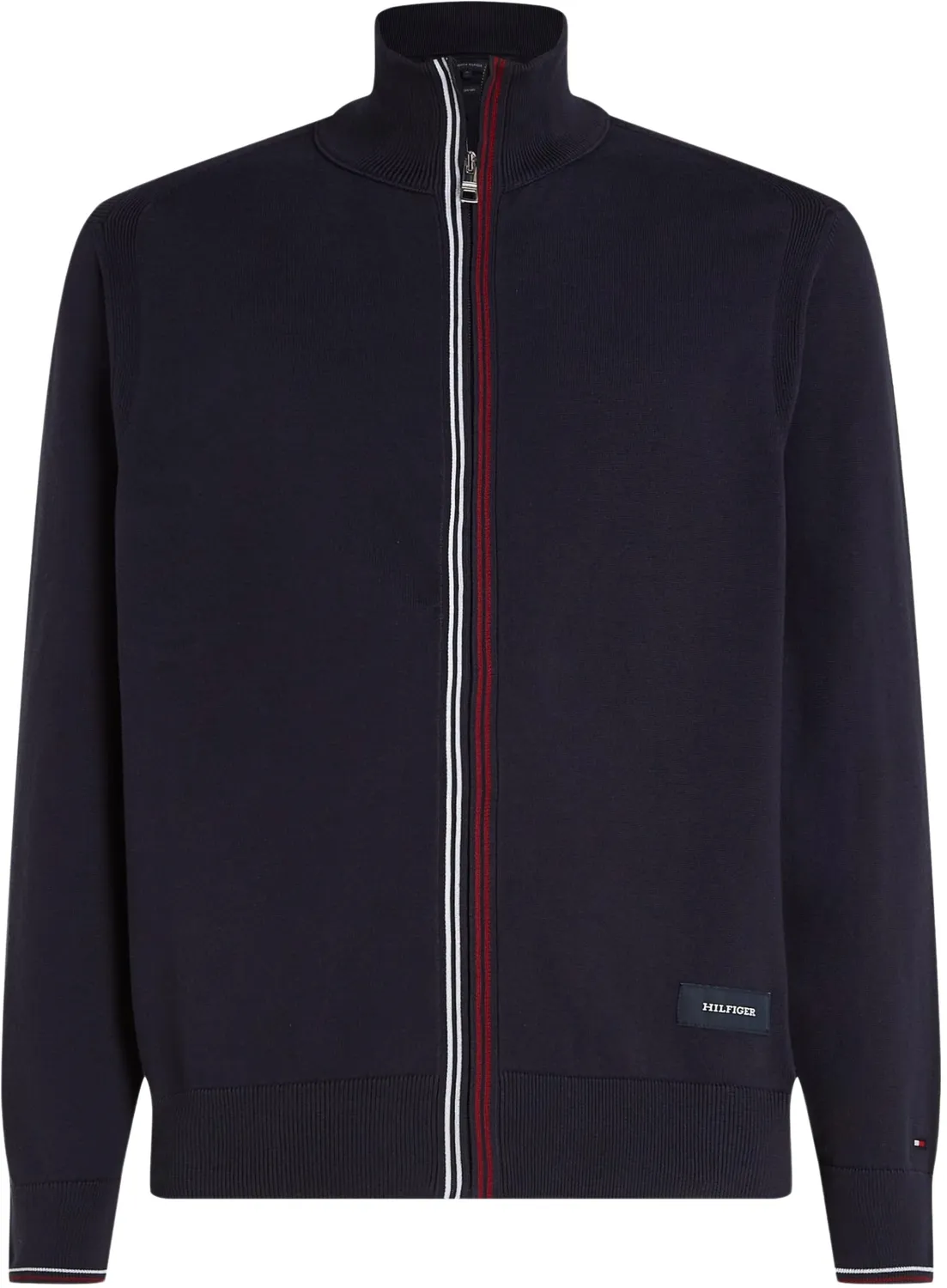 Tommy Hilfiger Cotton Zip Through felpa uomo 3XL blu senza cappuccio