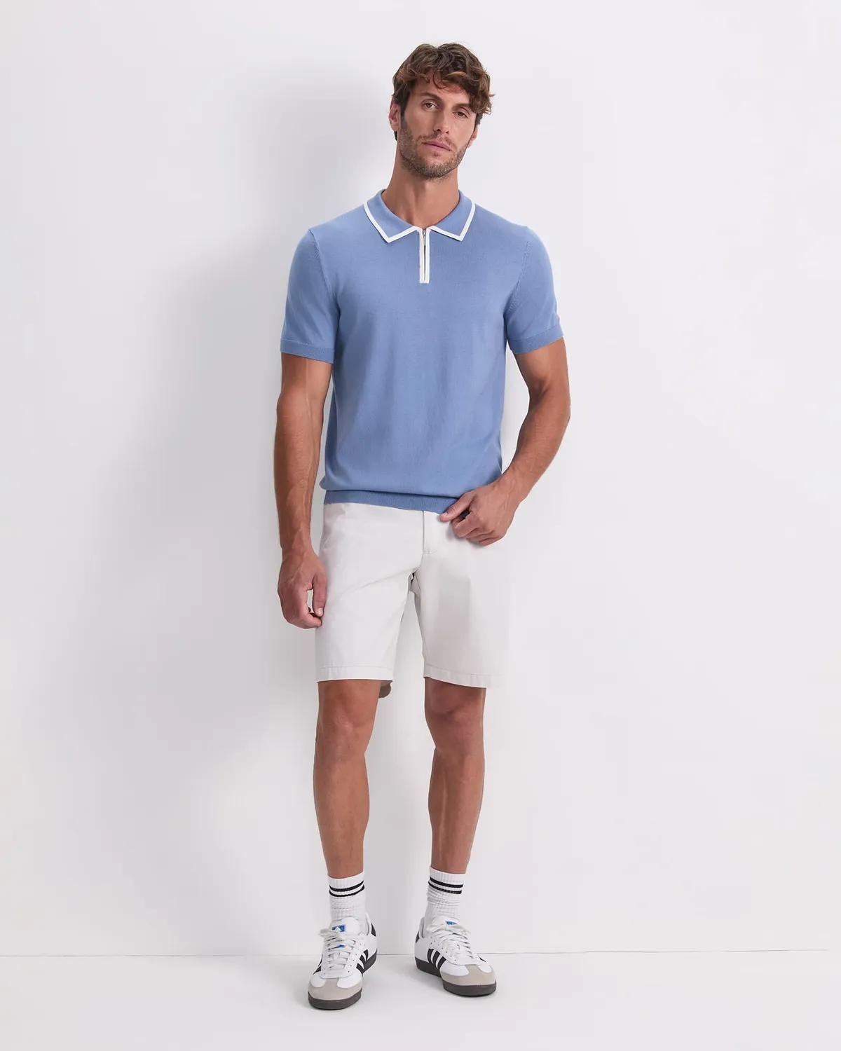 Sportscraft Brookes Quarter Zip polo maglia uomo