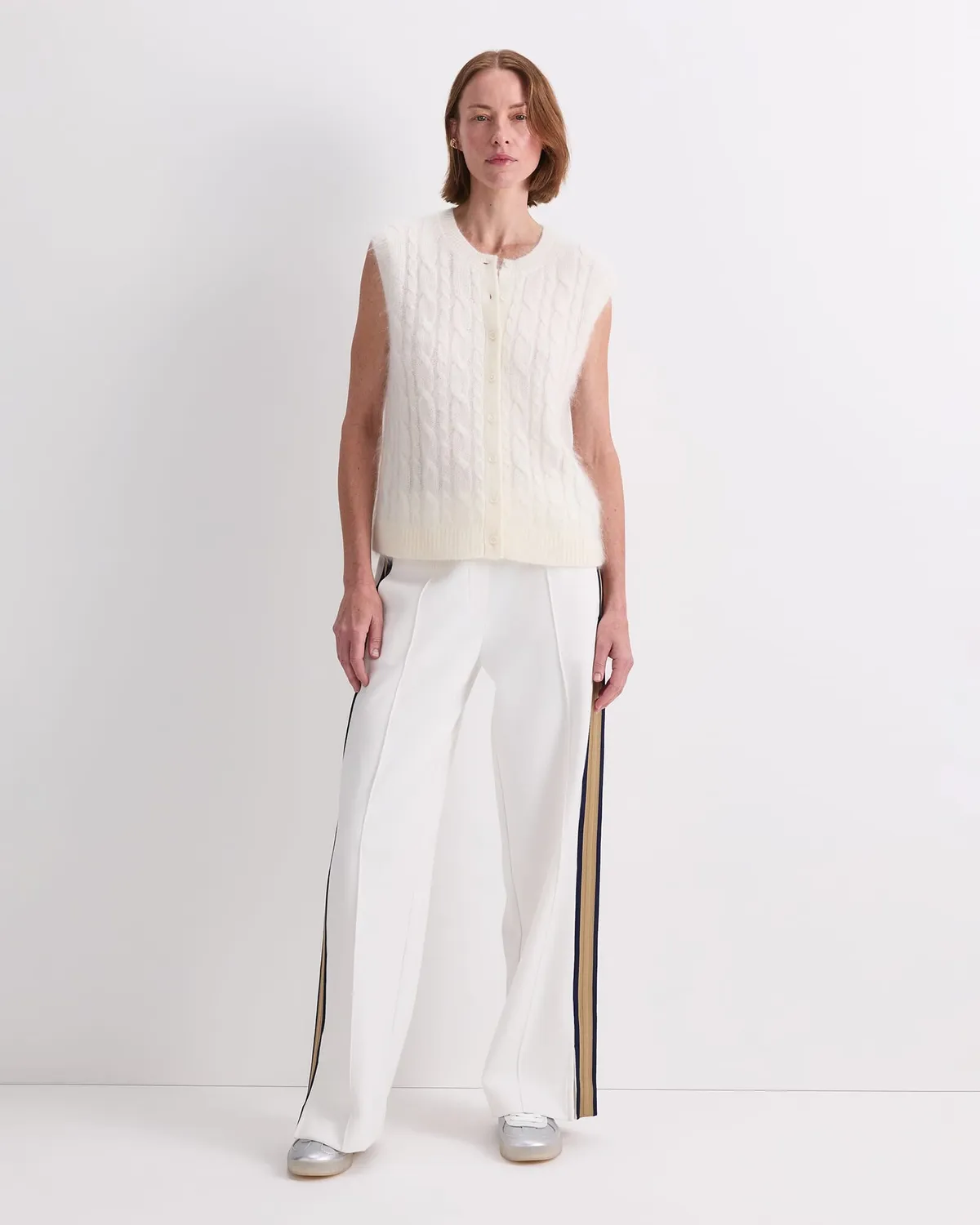 Sportscraft Tatiana gilet mohair trecce donna con bottoni