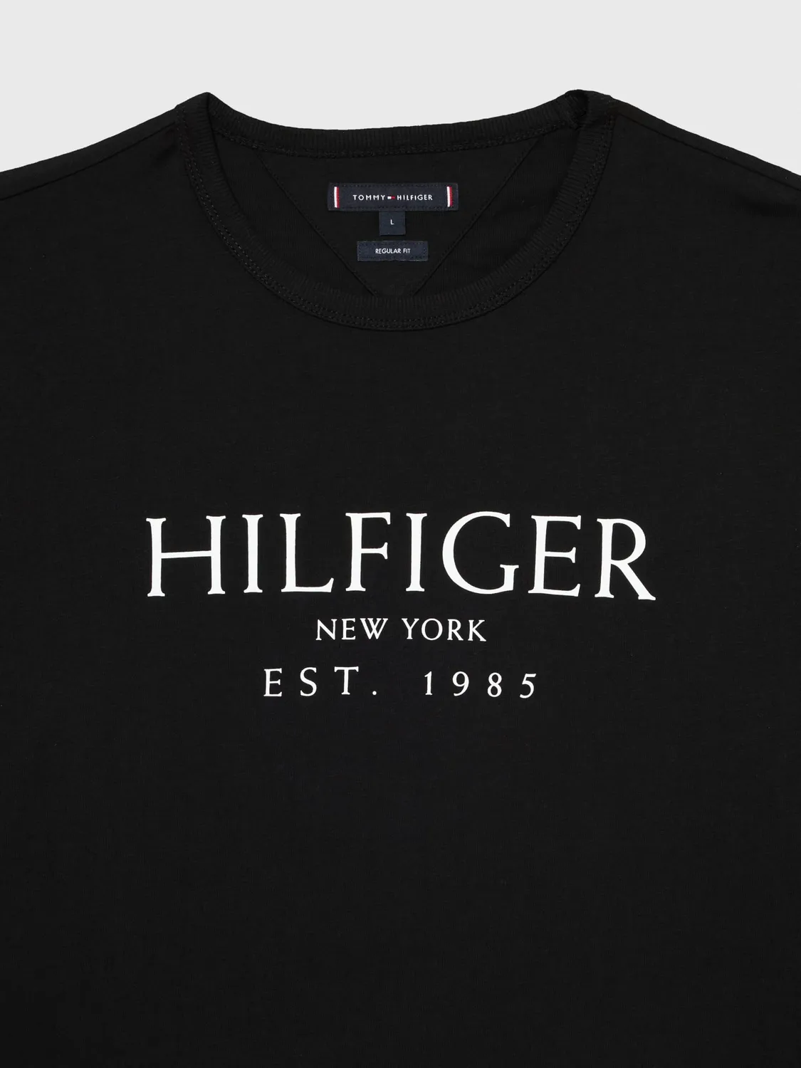 Tommy Hilfiger Girocollo Maglietta Maniche Lunghe Uomo Nera Cotone