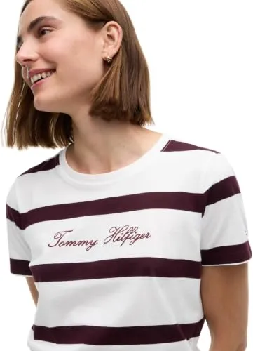 Tommy Hilfiger WW0WW45746 t-shirt donna girocollo bianca