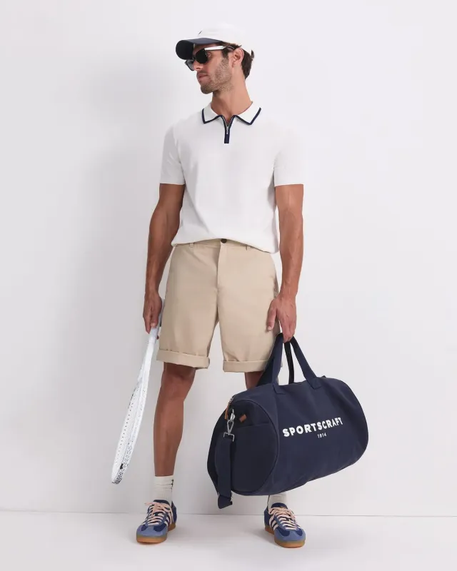 Sportscraft Brookes polo maglia zip cotone seta