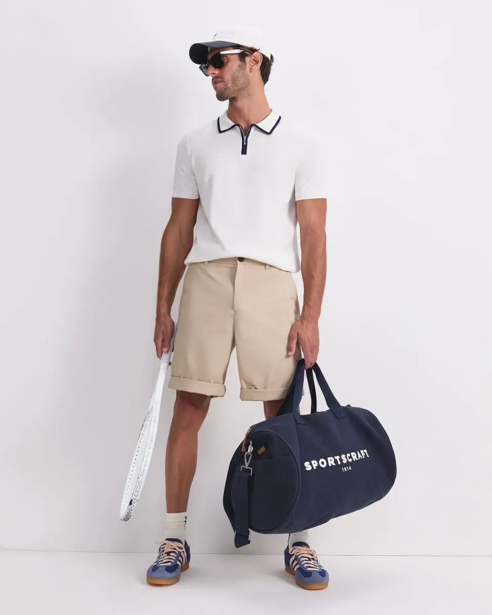 Sportscraft Brookes polo maglia zip cotone seta
