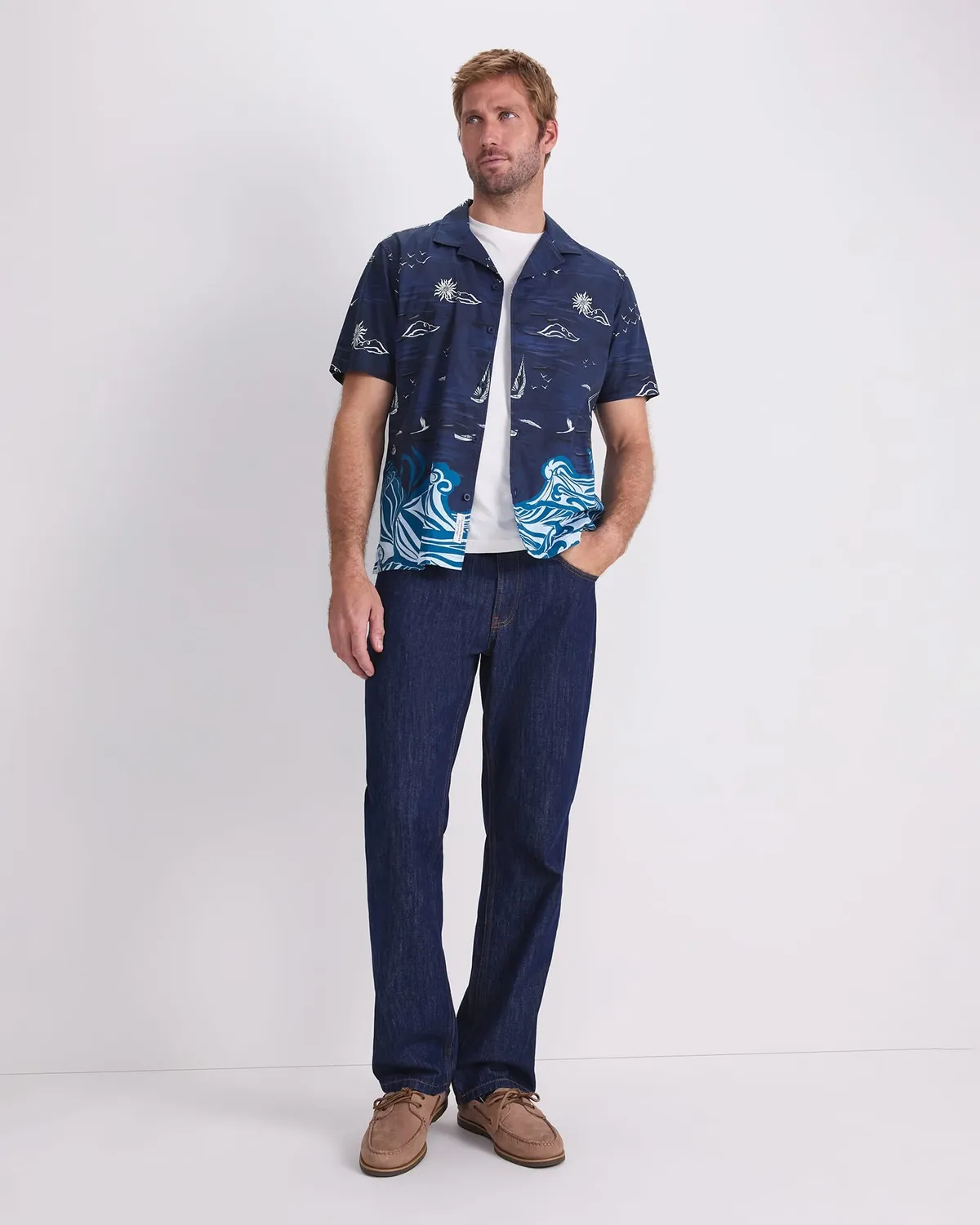 Sportscraft Neilson Resort camicia uomo stampa nautica