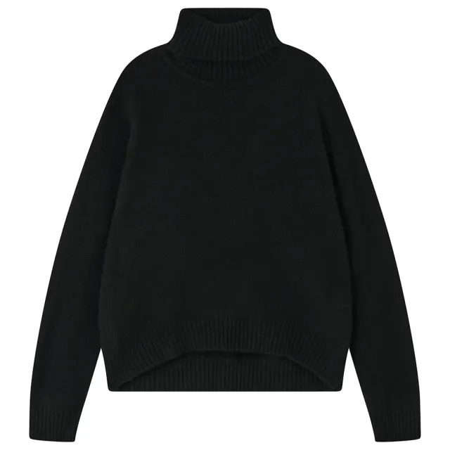 Jumper 1234 Oversize Roll Collar maglione cashmere nero
