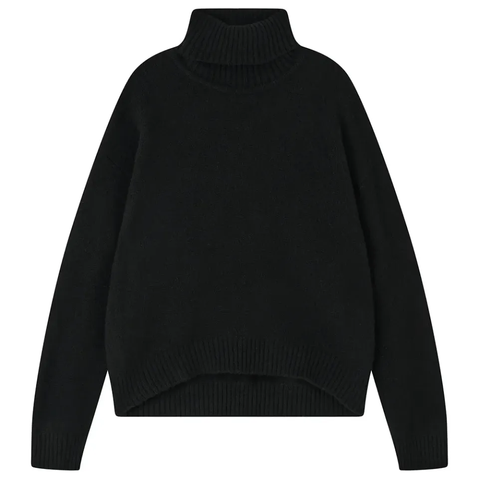 Jumper 1234 Oversize Roll Collar maglione cashmere nero