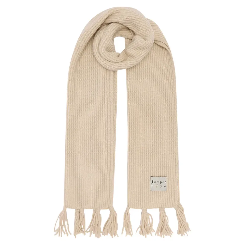 Jumper 1234 Rib Tassle sciarpa oatmeal merino