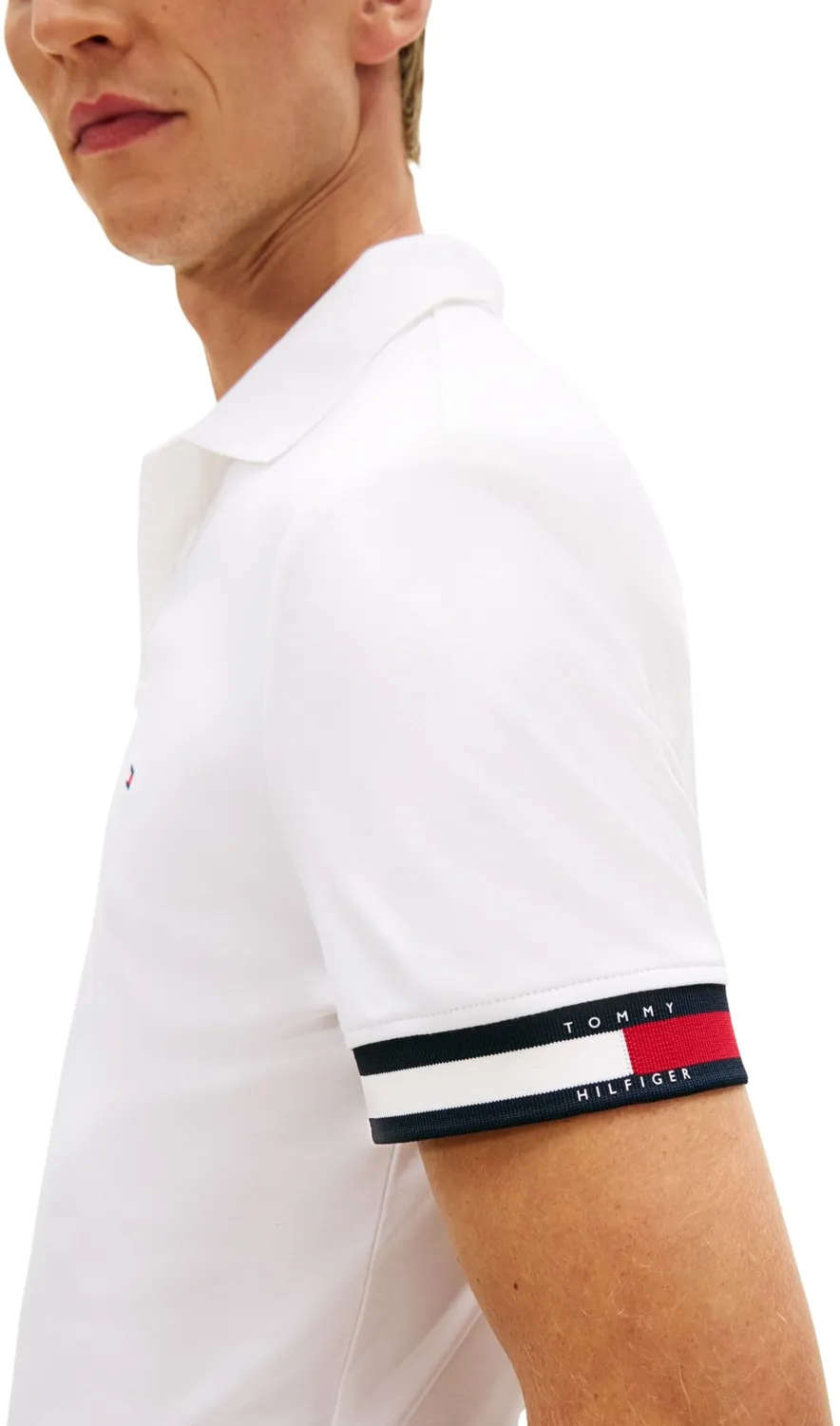 Tommy Hilfiger MW0MW42743 polo slim uomo cotone navy