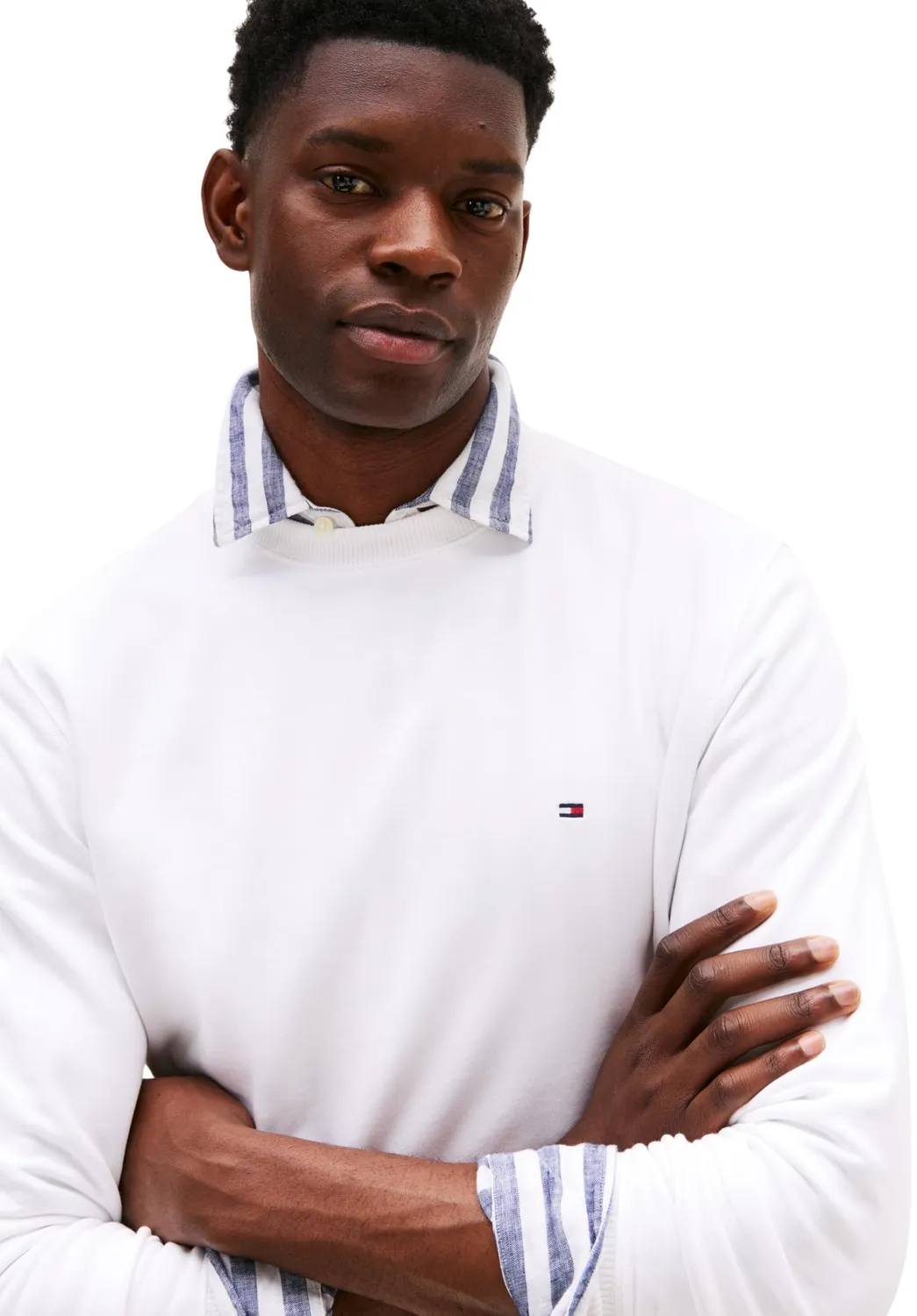 Tommy Hilfiger Essential Terry Crewneck felpa uomo bianca M